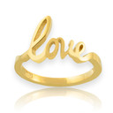 Solid Gold "Love" Script Ring