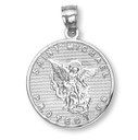 Solid Gold Saint Michael Pendant Necklace ( Available In Two Tone And White Gold)
