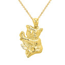 Solid Yellow Gold Diamond Cut Koala Bear Pendant