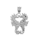 Sterling Silver Seahorse Charm  Pendant