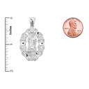 Sterling Silver Our Lady of Guadalupe Charm Pendant Necklace