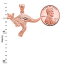 Jumping Kangaroo Pendant Necklace in Rose Gold