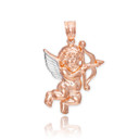 Two-Tone Rose Gold Cupid Pendant Necklace