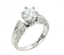 Sterling Silver Solitaire CZ Engagement Ring