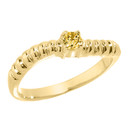 Gold Curved Stackable CZ Birthstone Ring