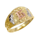 Gold Diamond Cut "15 Años " Quinceanera Ring