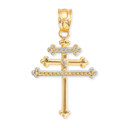 Gold Diamond Maronite Aramaic Cross Necklace