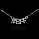 .925 Sterling Silver "#BFF" Best Friends Forever Hashtag Necklace
