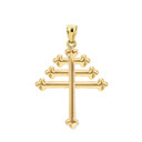 Solid Yellow Gold Maronite Cross Pendant