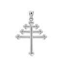 Solid White Gold Maronite Cross Pendant