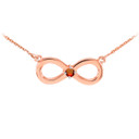 14k Rose Gold Infinity CZ Birthstone Necklace