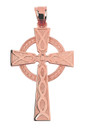 Gold Celtic Cross Charm Pendant Necklace(Available In Yellow/Rose/White Gold)