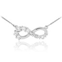 Sterling Silver Infinity #1MOM Necklace with Five CZ Birthstones