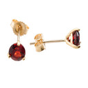 Yellow Gold Garnet Martini Stud Earrings