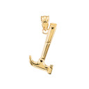 Polished Gold Hammer Pendant Necklace