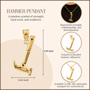 Polished Gold Hammer Pendant Necklace(Available in Yellow/Rose/White Gold)