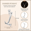925 Sterling Silver Hammer Pendant Necklace