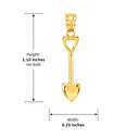 Polished Gold Shovel Pendant Necklace(Available In Yellow/Rose/White Gold)
