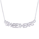 14K White Gold  "SWEETHEART" Pendant Necklace