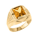 Yellow Gold Personalized Gemstone Men's Ring