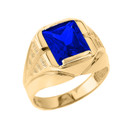 Yellow Gold Custom Blue Sapphire Birthstone Ring