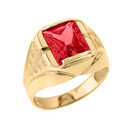 Yellow Gold Personalized Gemstone Men's Ring