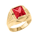 Yellow Gold Custom Ruby Birthstone Ring