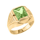 Yellow Gold Custom Peridot Birthstone Ring