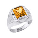 White Gold Custom Citrine Birthstone Ring