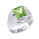 White Gold Custom Peridot Birthstone Ring