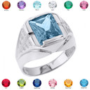 White Gold Custom Birthstone Ring