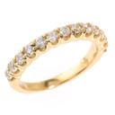 14k Yellow Gold Stackable Diamond Wedding Band