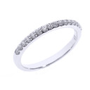 14k White  Gold CZ Stackable Wedding Band