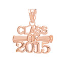 Rose Gold "CLASS OF 2015" Graduation Charm Necklace
