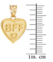 3pc Gold 'BFF' Heart Pendant Necklace Set