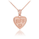 Rose Gold 'BFF' Heart Pendant Necklace