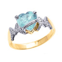 Solid Gold Mom Heart Birthstone Mother's Ring(Available in Yellow/Rose/White Gold)