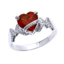 Solid Gold Mom Heart Birthstone Mother's Ring(Available in Yellow/Rose/White Gold)