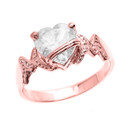 Rose Gold Mom Heart Birthstone Mother's Ring