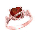 Rose Gold Mom Heart Birthstone Mother's Ring