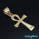 Yellow Gold Egyptian Ankh Cross Charm Pendant