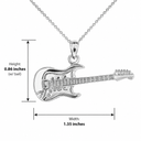 Sterling Silver Electric Guitar Pendant Necklace