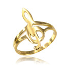 Gold Music Note Dainty Ring (Available in Yellow/Rose/White Gold)