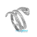 Solid White Gold Rolling Snake Ring