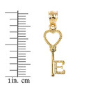 Gold Heart Key Pendant Necklace (Available in Yellow/Rose/White)