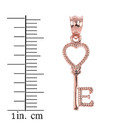 Gold Heart Key Pendant Necklace (Available in Yellow/Rose/White)
