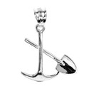 Sterling Silver Pick and Shovel Pendant Necklace