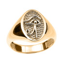 Gold Egyptian Oval Eye of Horus Wadjet Ring