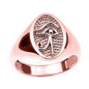 Rose Gold Egyptian Oval Eye of Horus Wadjet Ring