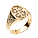 Gold Jerusalem Cross Unisex Ring